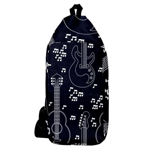 Sac à dos à bandoulière noir avec sangle guitare originale