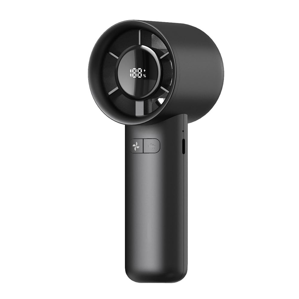 CTRLZS Portable Handheld Fan Digital Display Fan for Travel,Rechargeable Fan High Speed Fan
