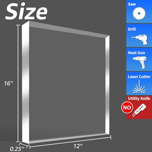 Image of Art3d Plexiglass Sheets, Clear & Durable, 2-Pack of 12 x 16 inch