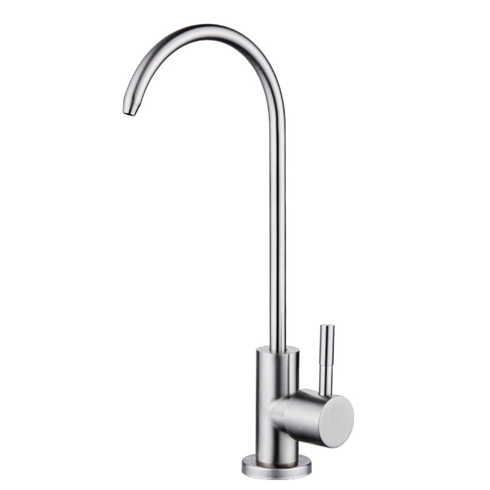 IUokLU faucet Stainless Steel Brushed Swan Neck Kitchen Sink Tap Filter for Pure Water