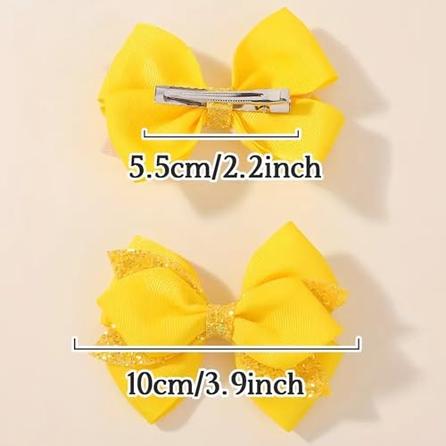 Clip para cabello con lazo brillante de 4 pulgadas, 2 piezas miniatura 7