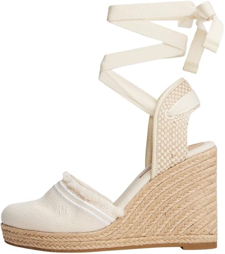 Tommy Hilfiger Damen Wedge Espadrilles Fringe Canvas mit...