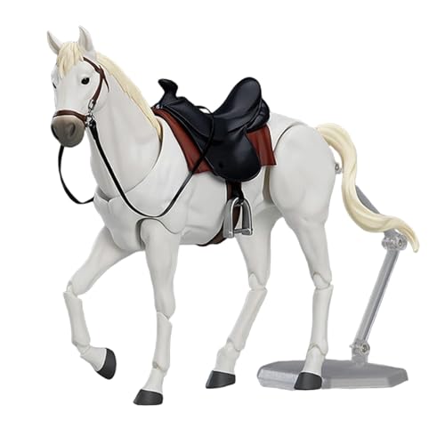 Pferdefiguren mit Sattel, Halfter und Führstrick, 20, 3 x 12, 7 cm, bewegliche Pferdestatue mit beweglichem Gelenk, realistisches und DIY-freundliches Spielzeug für Enthusiasten, Spielzeugpferde, P