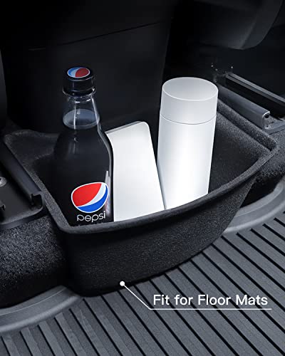 Yonzee Storage Box Compatible With Tesla Model Y Rear Center Console Flocking Underseat Organizer Tray, Backseat Second Row Organizer Storage Container Trash Can Replacement For Model Y Accessories #TOP1