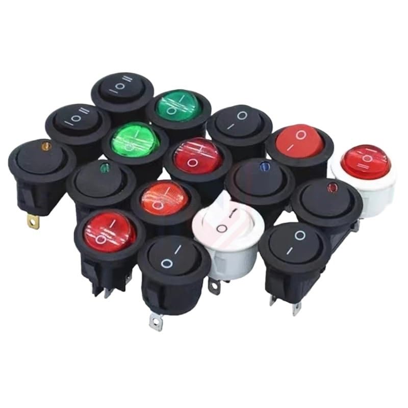 1Pcs KCD1 Series 2/3/4 Pin Boat Car Rocker Position Power Switches 15mm x 21mm Black Red Green 6A/250V 10A/125V AC(2D6P-Black)
