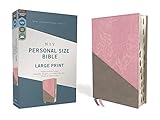 NIV, Personal Size Bible, Large Print, Leathersoft, Pink/Gray, Red Letter, Thumb Indexed, Comfort...