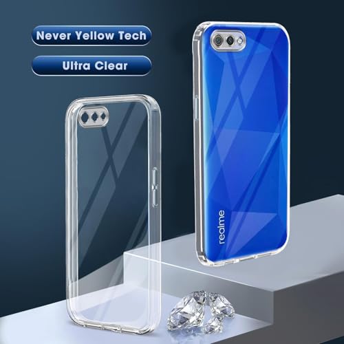 Image of Jkobi Back Cover for Realme C2 (Silicone Clear Shockproof Case with Camera Protection | Soft and Flexible | Transparent)