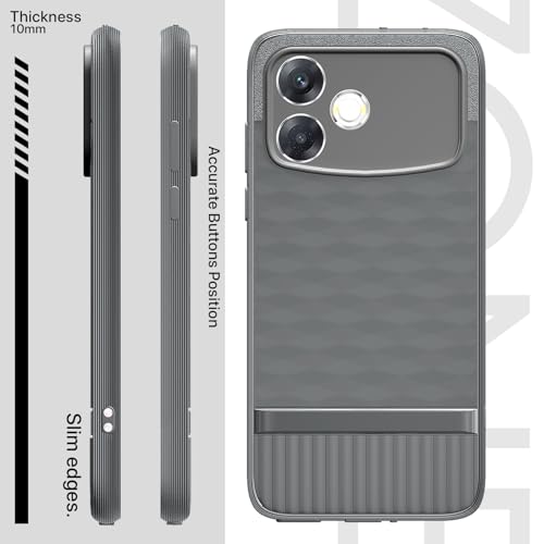 Image of Pikkme Back Cover for Oppo F33 Pro 5G Camera Protection 3D Hexa Cube Design Silicone Protective Bumper Case (Grey)