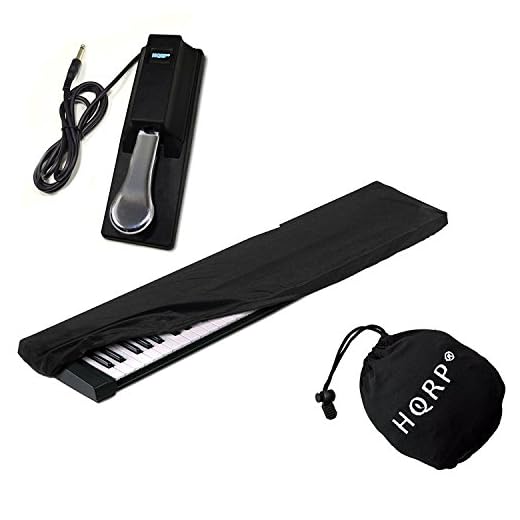 HQRP SET: Pedale sustain + Copertura per tastiere digitali da 76-88 tasti Yamaha P-35, P-45, P-115, P-105, P-155, NPV80, M-Audio Oxygen 88, Casio CDP-120, CDP-130BK, CDP-230RBKC5