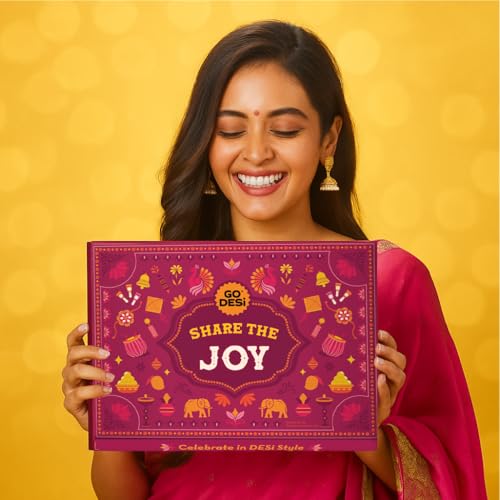 Image of GO DESi Bhai Dooj Gift Box| Share the Joy Gift Set for Brother Sister | Coconut Laddu | DESi POPz: Tangy Imli, Real Aam, Kaccha Aam | Meetha Paan | Diwali Gifts for Family and Friends