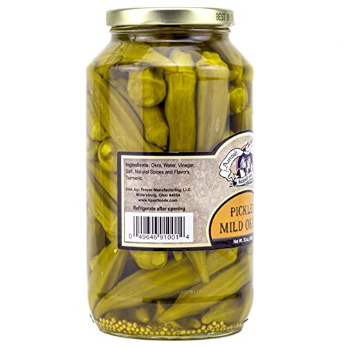 Amish Wedding Mild Pickled Okra 32 Ounces (Pack of 2)