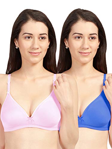 Image of SONARI Omania Womens Non-Padded Cotton Polyester Bras - Solid, Non-Wired, Medium Coverage, Hand Washable (Pack of 2)