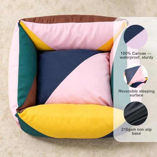 Image of Cotton Canvas Dog Bed (290gsm Thick), 24 inchx20 inchx8 inch Durable Waterproof