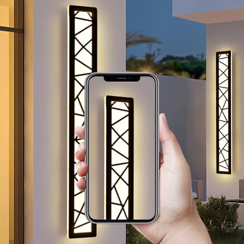 Applique murale LED extérieure noire de 80cm étanche IP65 avec télécommande réglable - 7