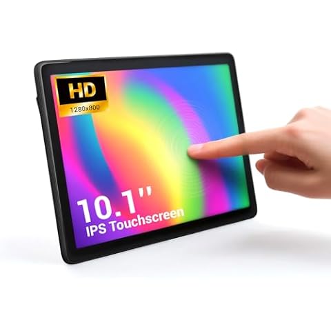 OuuOee 10.1 Inch IPS LCD Touch Screen Display Panel 1280×800 Capacitive USB Portable Second Screen HD Monitor for Windows 10 11 Pro, iOS, Mini Pc etc (10.1 Inch) Cover