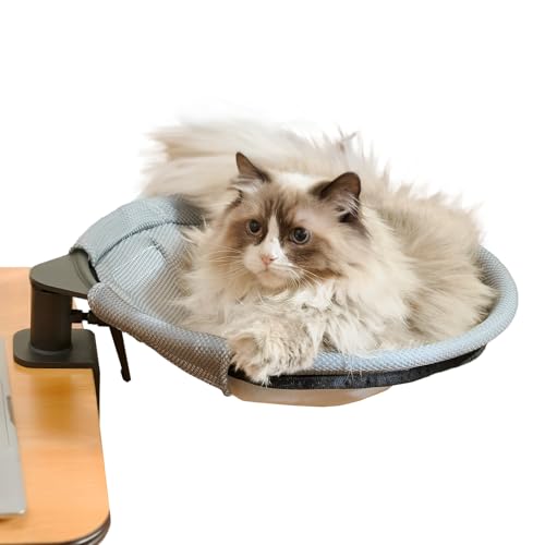 CATISM 猫用デスクベッド 360°回転可能 猫 ベッド 強力耐荷20KG 深く沈み込むデザイン 組み立て簡単 省スペース 洗濯可能 通気性 切り替え可能 2枚カバー付属