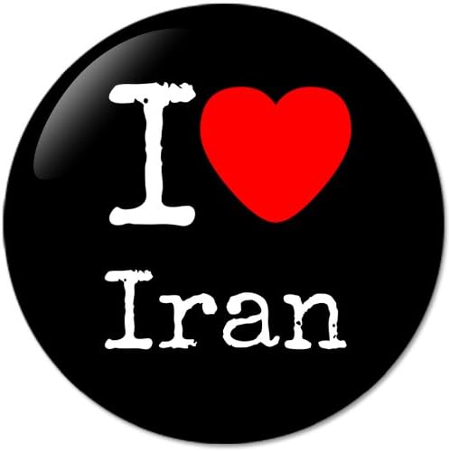 I LOVE Iran Bottle Opener Round Button Badges With Refrigerator Magnet, NEW 2.25 Inch (58mm)