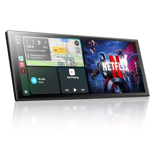 OTTOCAST ScreenFlow, Wireless CarPlay Android Auto Display 11,4 Pollici Schermo per Auto Car Play con Telecamera di Retromarcia, con Navigazione Bluetooth FM, Android 13 OS