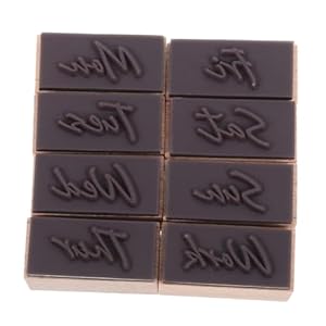 Parliky Zestaw 8 Drewnianych Stempli Tygodniowych