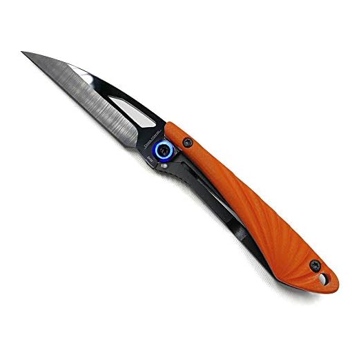 Cool Hand 3'' Super Light Folding Pocket Knife, Liner Lock, 2'' Black Ceramic or Damascus Blade with G10 or Carbon Fiber Scale (Polished Black Ceramic Blade with Orange G10 Handle)