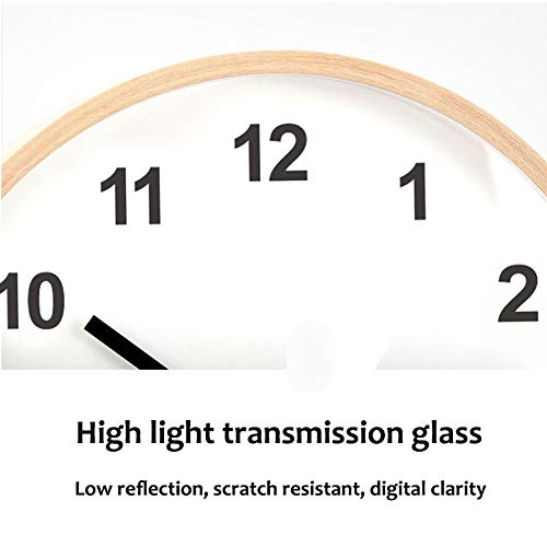 Wall Clock Modern Wooden Simple Living Room Hanging Table Mute Creative Japanese Modern Nordic Bedroom Clock Beech (Color : Digital, Size : 12Inches) #TOP6