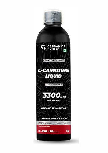 Image of Carbamide Forte L Carnitine Liquid 3300mg Per Serving with Added Vitamins - Fruit Punch Flavour - 30 Servings - 450ml