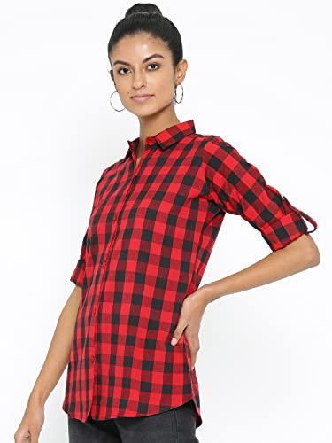 Image of Vastraa Fusion Women's Cotton Checkered Shirt