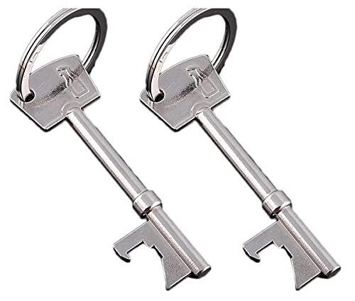 RK Gifts Bottle Opener Keyring 2-Pack Beer Gift (Silver 2-Pack)