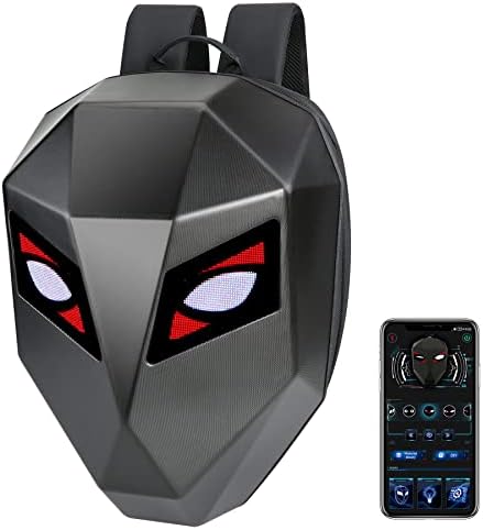 DABASHAN Motorcycle Backpack for Men, LED Backpack With DIY Programmable Full Color Screen, Hard Shell Large Capacity Waterproof Helmet Bag Laptop Backpack