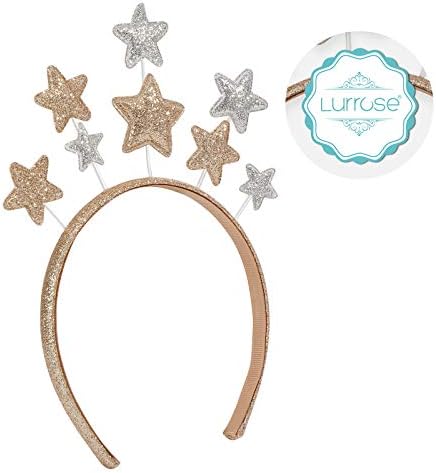 Lurrose Star Headband Christmas Hairband Cute Star Hair Hoop Xmas Hair Accessories Happy New Year Headband for Party Festival Holiday Birthday