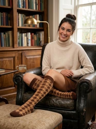 Image of Triple M Plus Elite Quality Soft Cotton Knee High Argyle /Houndstooth /plain Socks (regular size)