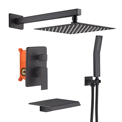 Shower System with Tub Spout, Tub Shower Faucet Set Matte ...