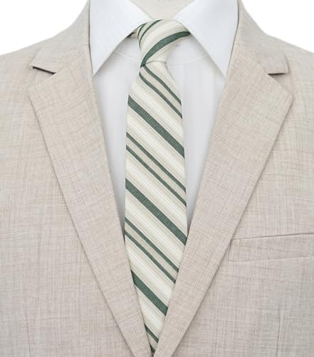 Image of BELLUNO Men's 2.5 inch Skinny Solid Cotton Linen Ties