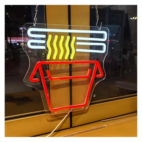 Enseigne de nouilles lumineuses au néon LED éclatant pour mur de cuisine