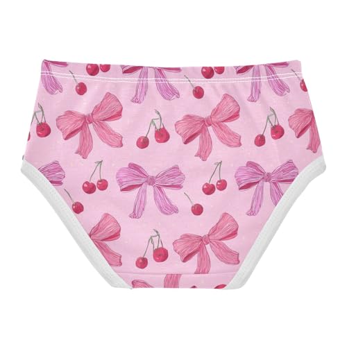 Wusikd Pink Bows Cherries Girls' Underwear Cotton Girls Briefs Soft Toddler Underwear 2T2