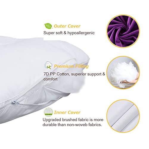 U Shaped Pregnancy Pillow, Full Maternity Body Pillow For Sleeping With Velvet Cover, Support For Back, Hips, Legs, Belly For Pregnant Women, 1.6Kg, 46In, Purple #TOP4