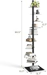 9-Tier Bibliothèques de Spine en métal, Tour verticale réglable pour livres, Tall & Bibliothèque Narrow Ladder, étagère de rangement multi-usages pour la conservation de l'espace, support d'affichage, montage sans outil