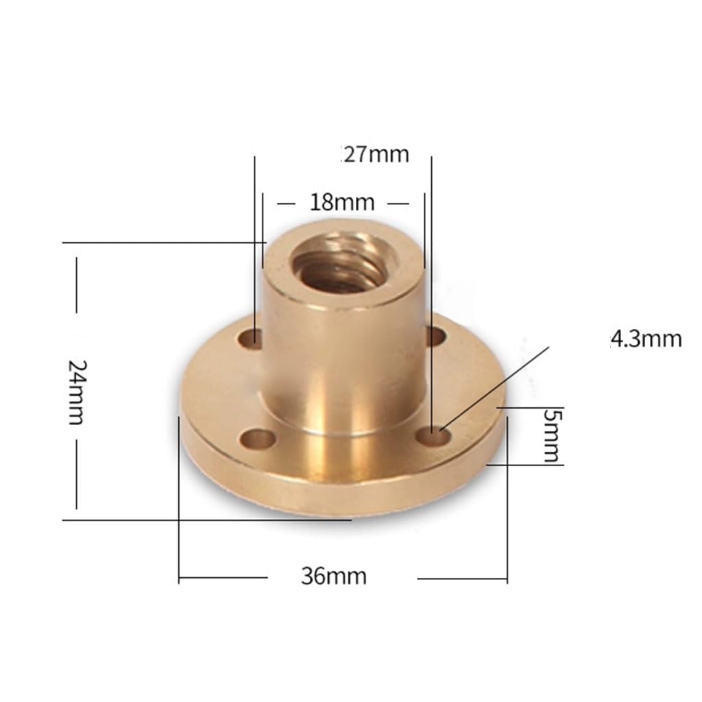 Präzisions-Trapezgewindespindel, T12-Gewindespindel for CNC-3D-Drucker, Steigung 2 mm, Steigung 16 mm, 20 mm, Länge 100–1000 mm, Trapezstange mit Kupfermutter, 1 Stück (850 mm, 16 mm)(750mm,16mm)