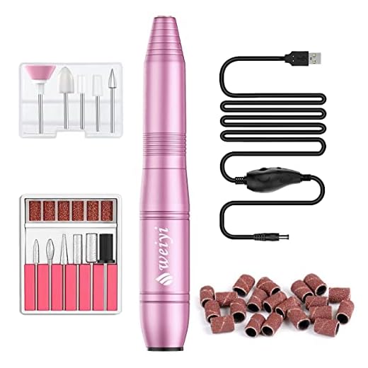Torno para Uñas,WEIYI Lima Eléctrica Uñas USB con Set de 11 Tipos de Brocas de Uñas,Navidad Kit de Manicura y Pedicura Eléctrico Profesional para Salón DIY,20,000 RPM Velocidad Ajustable