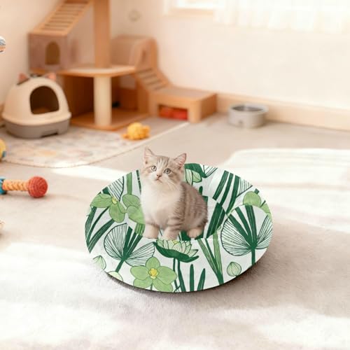 Lit pour chat et chien Taille M motif feuilles tropicales