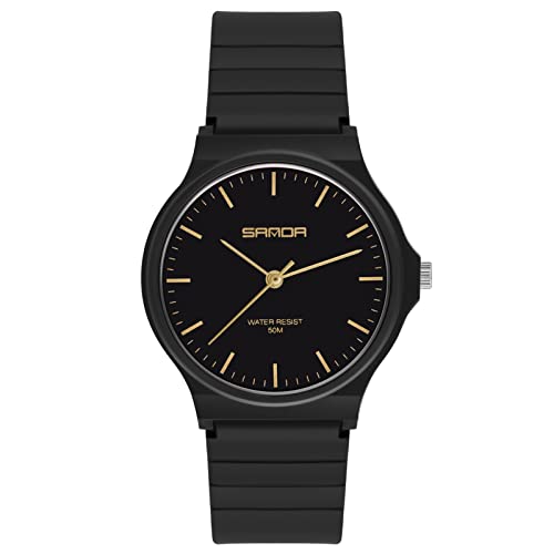 RORIOS Unisex Watch Analog Quartz Watch with Rubber Strap Men Women Simple Design Watch Waterproof Wristwatch for Mens/Womens