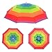 LCSVCCXA Hands Free Umbrella Hat Folding Comfortable Fishing Umbrella Cap Protection for Gift Men Women Hiking Summer Camping, Rainbow