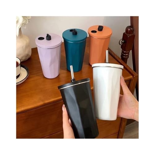 NIUHUAHUI Taza de café de cerámica Taza de café de 600ml, 1 unidad, botella de acero inoxidable al vacío, capacidad for tazas, botella de agua, botella aislada al vacío Tazas de café(Black)