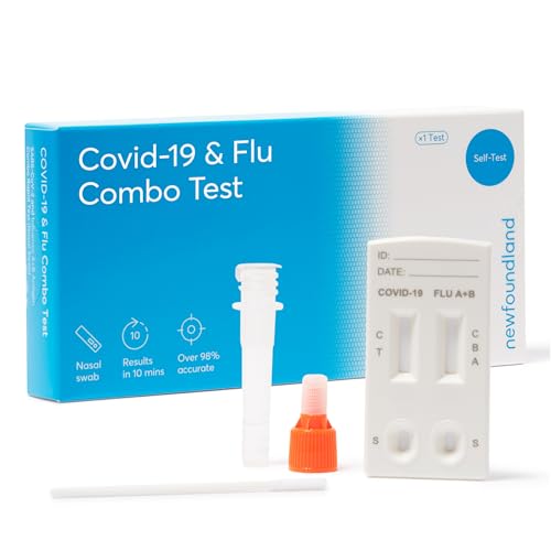 Newfoundland COVID & Flu Combo Test Kit - Dual Home Self-Testing for Influenza & COVID-19 - Rapid Results in 10 Minutes - Detects Coronavirus & Flu Strains - CE Certified (1)