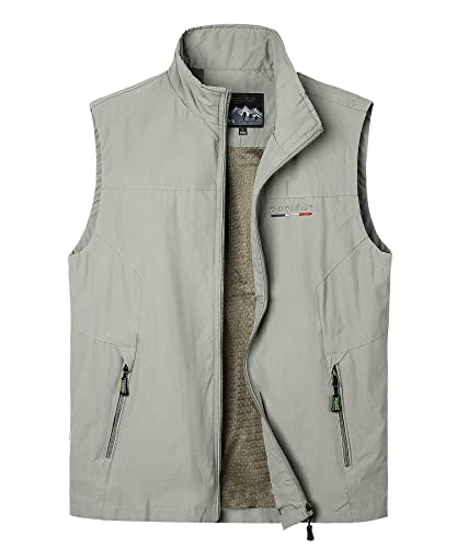 Btmpmcs Homme Gilet de Pêche Légère Gilet de Plein Air Séchage Rapide étanche Sans Manche Veste Respirant Gilet de Coupe-vent pour Camping Chasse Photographie Cover