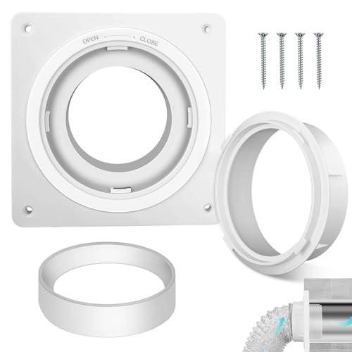 Dryer Vent Wall Plate,Dryer Vent Connector Kit,Twist Lock Dryer Duct Connector Kit with Quick Connect & Disconnect Fits 4 Inch Tubes Hose, for Dryer,Bathroom,Wall Exhaust Vent, etc