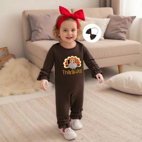 My First Thanksgiving Baby Girl Outfit Little Turkey Onesie Thanksgiving Romper Jumpsuit Infant Newborn Clothes2