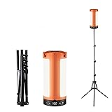 15000mAh LED Campinglampe Aufladbar, 8000LM 6500/4500/3500K Dimmbare Teleskop Camping Lampe Akku, IP65 Wasserdicht Baustrahler Zeltlampe Zum Aufhängen mit Stativ für Reise Notfälle Baustelle
