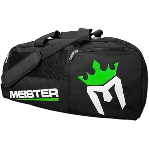 Meister Vented Convertible Duffel / Backpack Gym Bag - Ideal Carry-On - Black/Electric Green , Black w/ Electric Green, 26" x 12" x 12" Cover