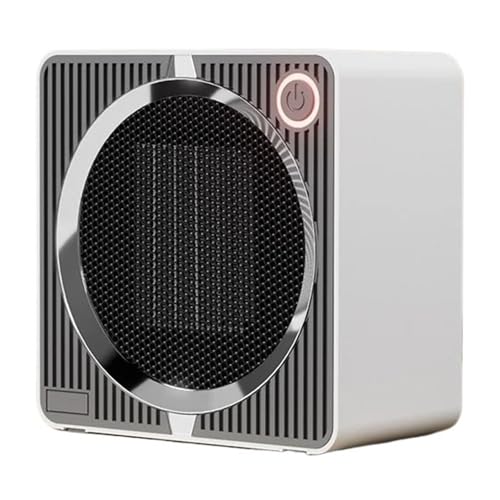 ポータブル 500W スペースヒーター 省エネ 屋内 PTC セラミック 急速加熱 電気デスクファン 温風供給 (シルバー)